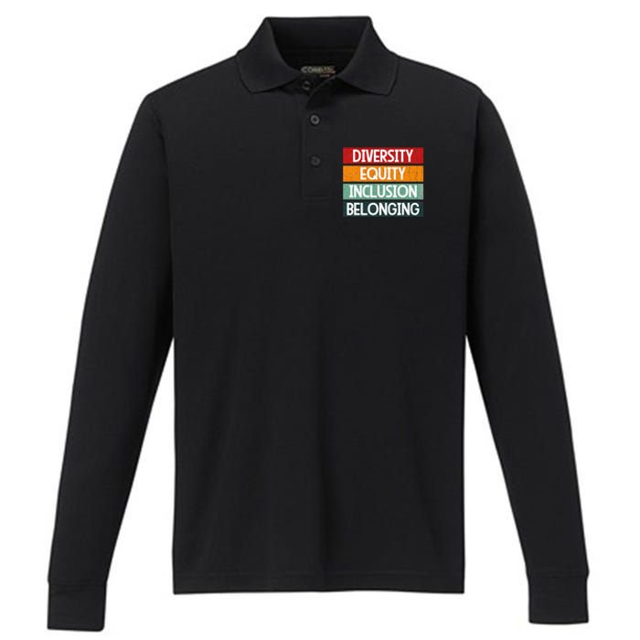 Diversity Equity Inclusion Belonging Performance Long Sleeve Polo