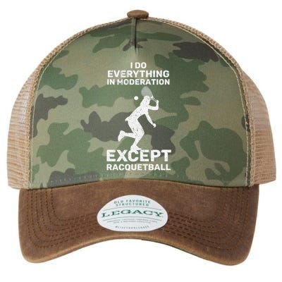 Do Everything In Moderation Except Racquetball Funny Legacy Tie Dye Trucker Hat