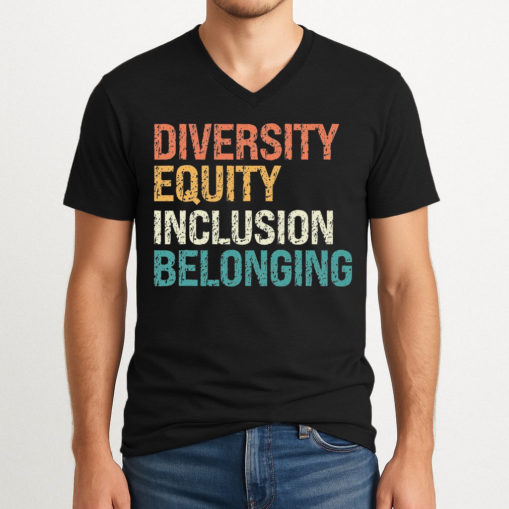 Diversity Equity Inclusion Belonging V-Neck T-Shirt
