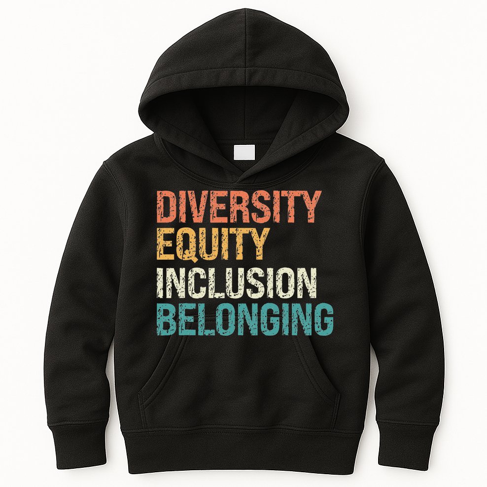 Diversity Equity Inclusion Belonging Kids Hoodie