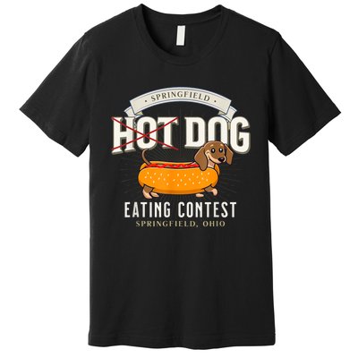 Dog Eating In Springfield Ohio Springfield Dog Cat Eating Springfield Dog Eating Premium T-Shirt