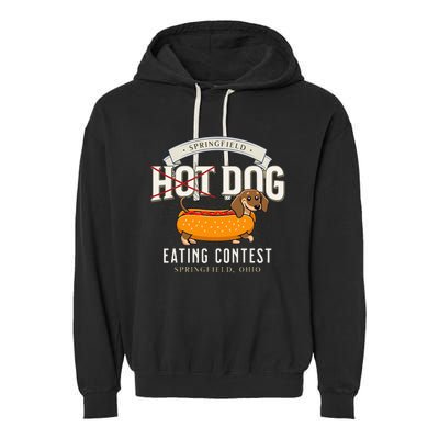 Dog Eating In Springfield Ohio Springfield Dog Cat Eating Garment-Dyed Fleece Hoodie