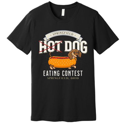 Dog Eating In Springfield Ohio Springfield Dog Cat Eating Premium T-Shirt