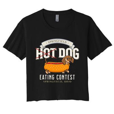 Dog Eating In Springfield Ohio Springfield Dog Cat Eating Women's Crop Top Tee