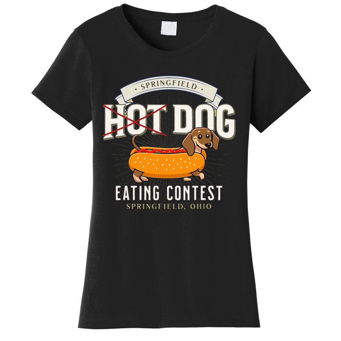 Dog Eating In Springfield Ohio Springfield Dog Cat Eating Women's T-Shirt