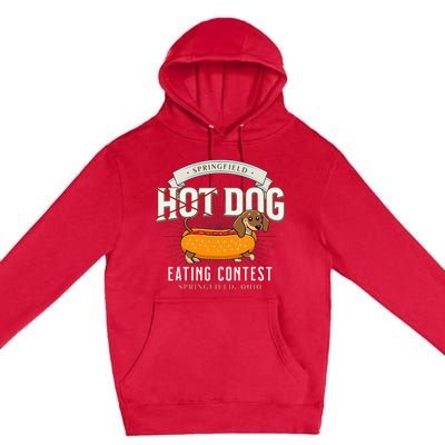 Dog Eating In Springfield Ohio Springfield Dog Cat Eating Premium Pullover Hoodie