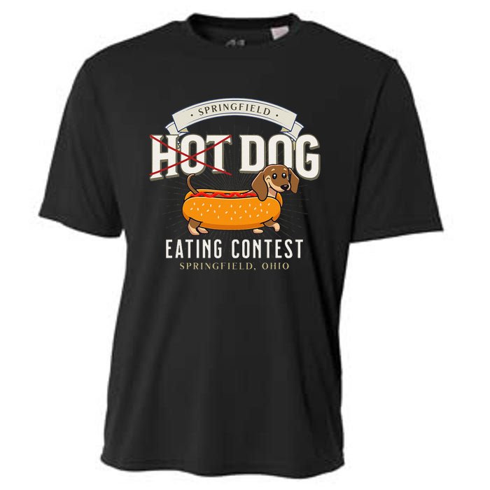 Dog Eating In Springfield Ohio Springfield Dog Cat Eating Gift Cooling Performance Crew T-Shirt