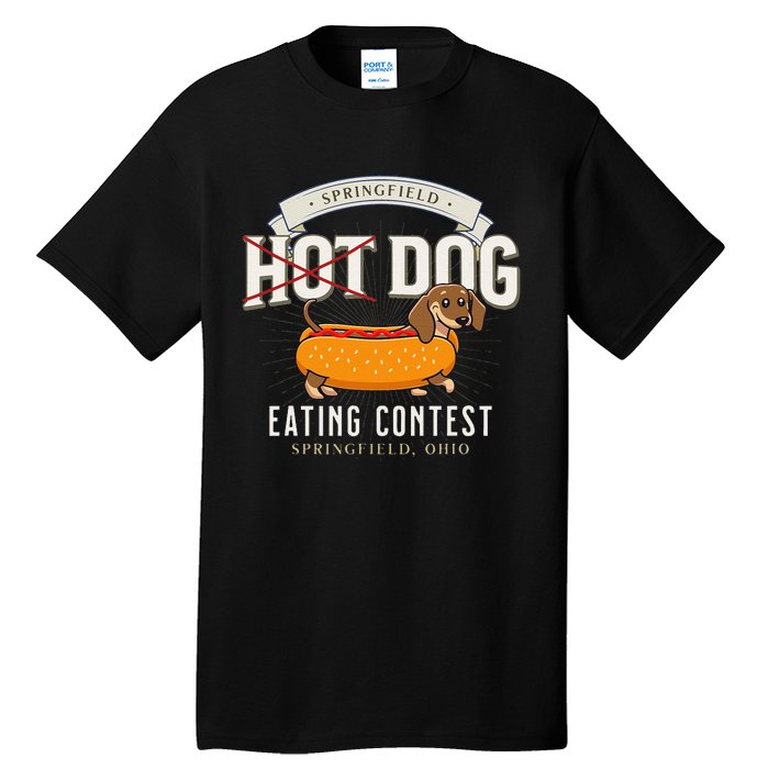 Dog Eating In Springfield Ohio Springfield Dog Cat Eating Gift Tall T-Shirt