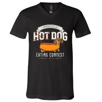 Dog Eating In Springfield Ohio Springfield Dog Cat Eating Gift V-Neck T-Shirt