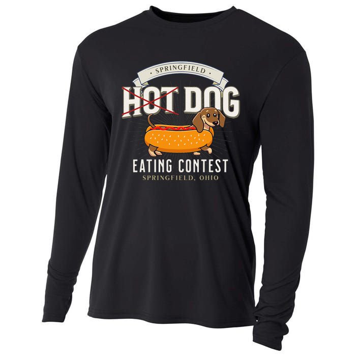 Dog Eating In Springfield Ohio Springfield Dog Cat Eating Gift Cooling Performance Long Sleeve Crew