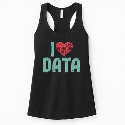 Data Encoder I Love Statistics Data Science Data Analysts Women's Racerback Tank