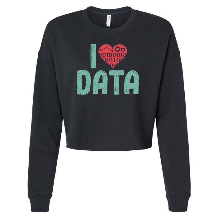 Data Encoder I Love Statistics Data Science Data Analysts Cropped Pullover Crew