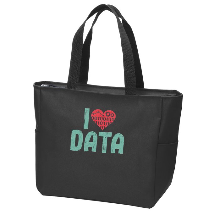 Data Encoder I Love Statistics Data Science Data Analysts Zip Tote Bag