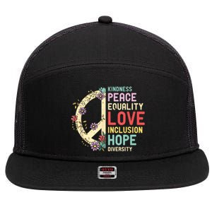 Diversity Equality Love Peace Human Rights Social Justice 7 Panel Mesh Trucker Snapback Hat