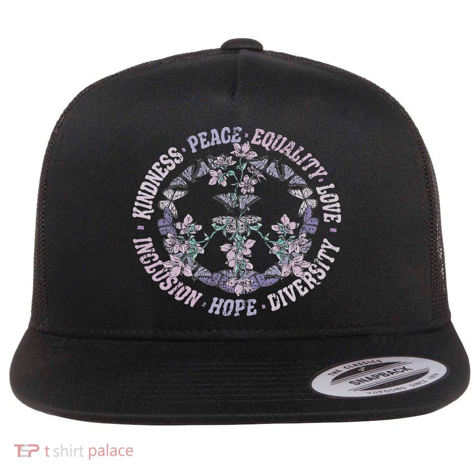 Diversity Equality Love Peace Human Rights Social Justice Flat Bill Trucker Hat