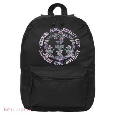 Diversity Equality Love Peace Human Rights Social Justice 16 in Basic Backpack