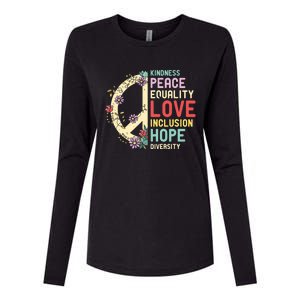 Diversity Equality Love Peace Human Rights Social Justice Womens Cotton Relaxed Long Sleeve T-Shirt