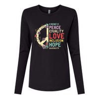 Diversity Equality Love Peace Human Rights Social Justice Womens Cotton Relaxed Long Sleeve T-Shirt