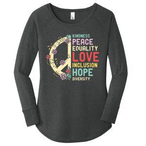 Diversity Equality Love Peace Human Rights Social Justice Women's Perfect Tri Tunic Long Sleeve Shirt