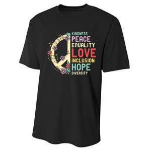 Diversity Equality Love Peace Human Rights Social Justice Performance Sprint T-Shirt