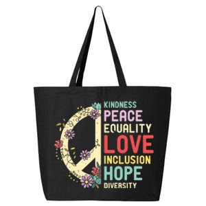 Diversity Equality Love Peace Human Rights Social Justice 25L Jumbo Tote