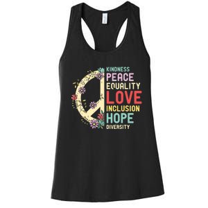 Diversity Equality Love Peace Human Rights Social Justice Women's Racerback Tank