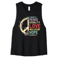 Diversity Equality Love Peace Human Rights Social Justice Women's Racerback Cropped Tank