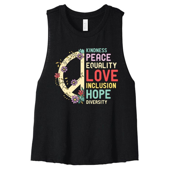 Diversity Equality Love Peace Human Rights Social Justice Women's Racerback Cropped Tank