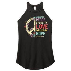 Diversity Equality Love Peace Human Rights Social Justice Women's Perfect Tri Rocker Tank