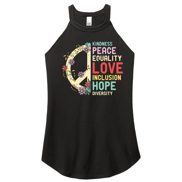 Diversity Equality Love Peace Human Rights Social Justice Women's Perfect Tri Rocker Tank