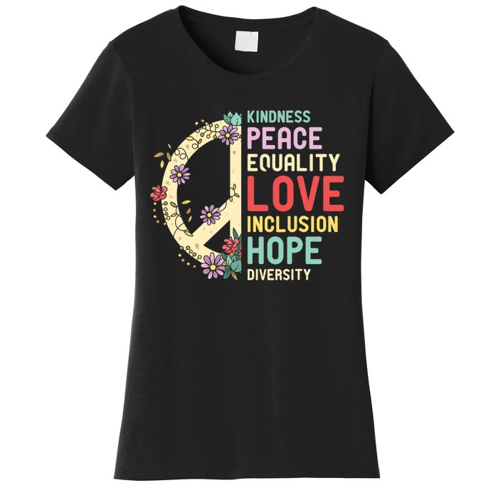 Diversity Equality Love Peace Human Rights Social Justice Women's T-Shirt