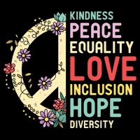 Diversity Equality Love Peace Human Rights Social Justice Womens T-Shirt