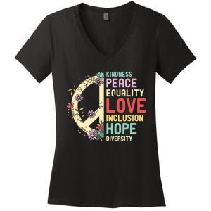 Diversity Equality Love Peace Human Rights Social Justice Women's V-Neck T-Shirt