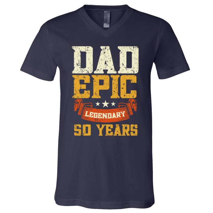 Dad Epic Legendary 50 Years Outfit 50th Birthday V-Neck T-Shirt