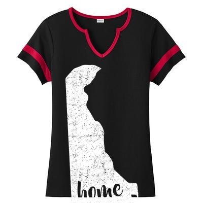 Delaware Home State Ladies Halftime Notch Neck Tee