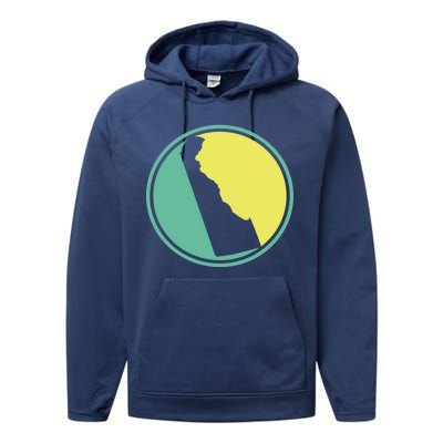 Delaware Vintage State Logo Performance Fleece Hoodie