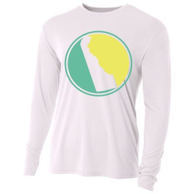 Delaware Vintage State Logo Cooling Performance Long Sleeve Crew