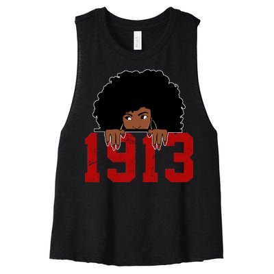 Delta Sorority DST 1913 Women's Racerback Cropped Tank