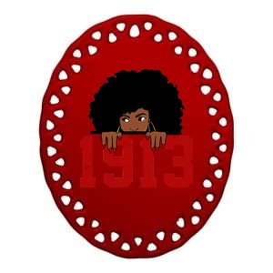 Delta Sorority DST 1913 Ceramic Oval Ornament