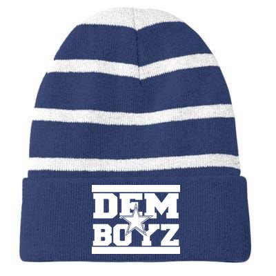 Dem Boyz Boys Dallas Texas Star Fan Pride Striped Beanie with Solid Band