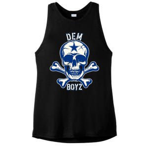 DEM BOYZ Dallas Skull Crossbones Star Texas Fan Pride Ladies PosiCharge Tri-Blend Wicking Tank