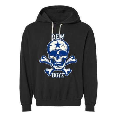 DEM BOYZ Dallas Skull Crossbones Star Texas Fan Pride Garment-Dyed Fleece Hoodie