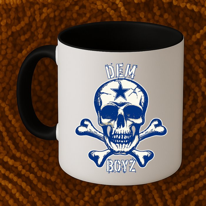 DEM BOYZ Dallas Skull Crossbones Star Texas Fan Pride Mug