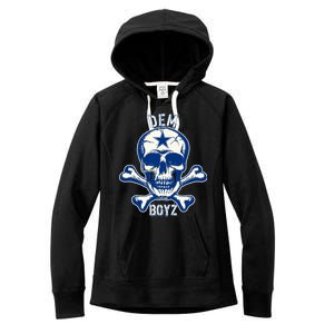 DEM BOYZ Dallas Skull Crossbones Star Texas Fan Pride Women's Fleece Hoodie