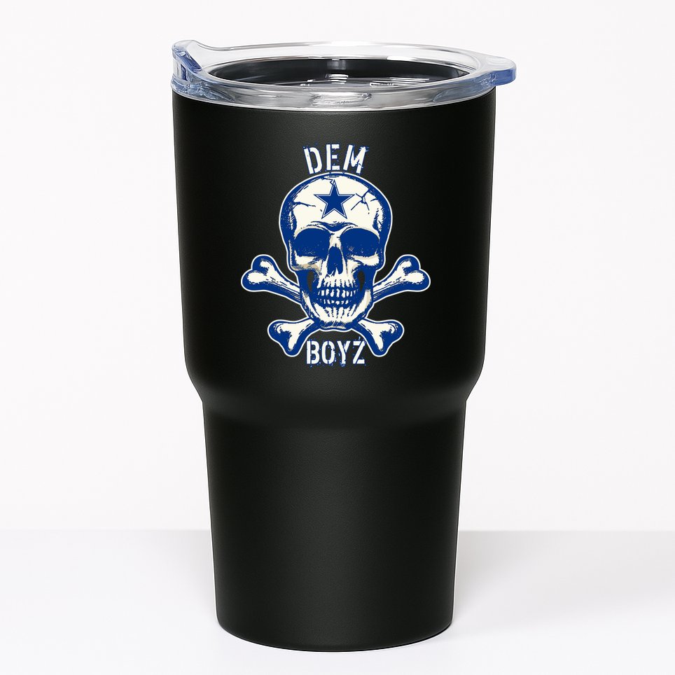 DEM BOYZ Dallas Skull Crossbones Star Texas Fan Pride Tumbler