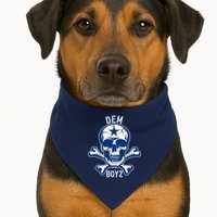 DEM BOYZ Dallas Skull Crossbones Star Texas Fan Pride USA-Made Doggie Bandana