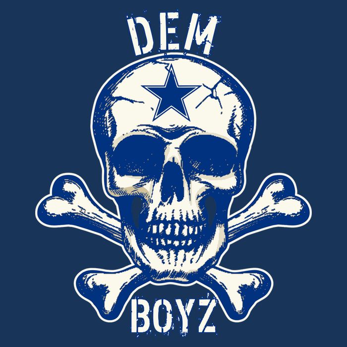 DEM BOYZ Dallas Skull Crossbones Star Texas Fan Pride USA-Made Doggie Bandana