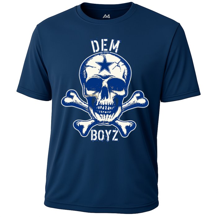 DEM BOYZ Dallas Skull Crossbones Star Texas Fan Pride Cooling Performance Crew T-Shirt
