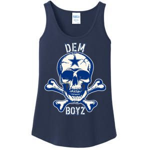 DEM BOYZ Dallas Skull Crossbones Star Texas Fan Pride Ladies Essential Tank