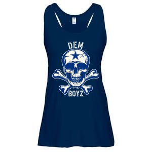 DEM BOYZ Dallas Skull Crossbones Star Texas Fan Pride Ladies Essential Flowy Tank